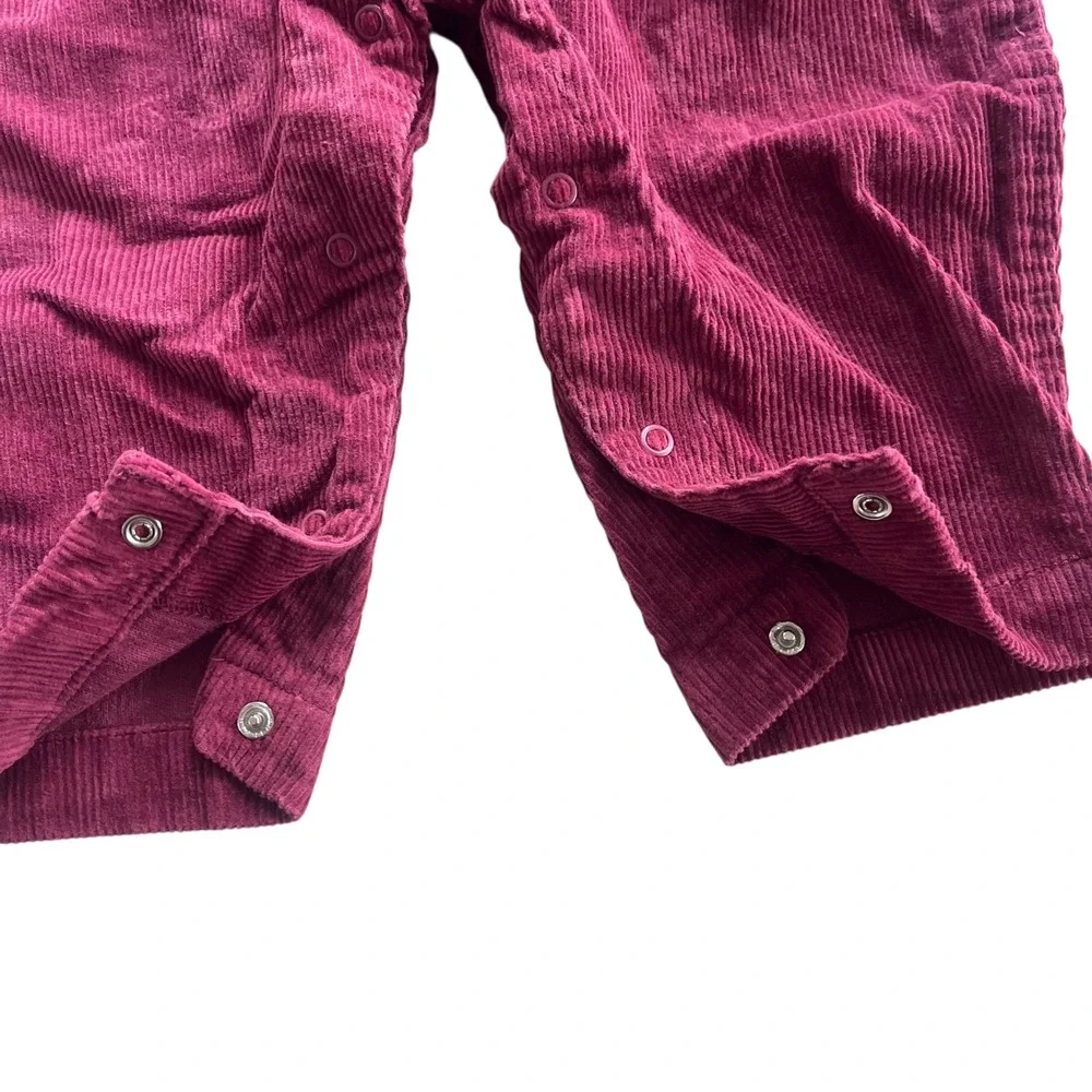 In Design Kids Vintage Sz 18 Months Burgundy Corduroy Overalls Flannel Shirt Set